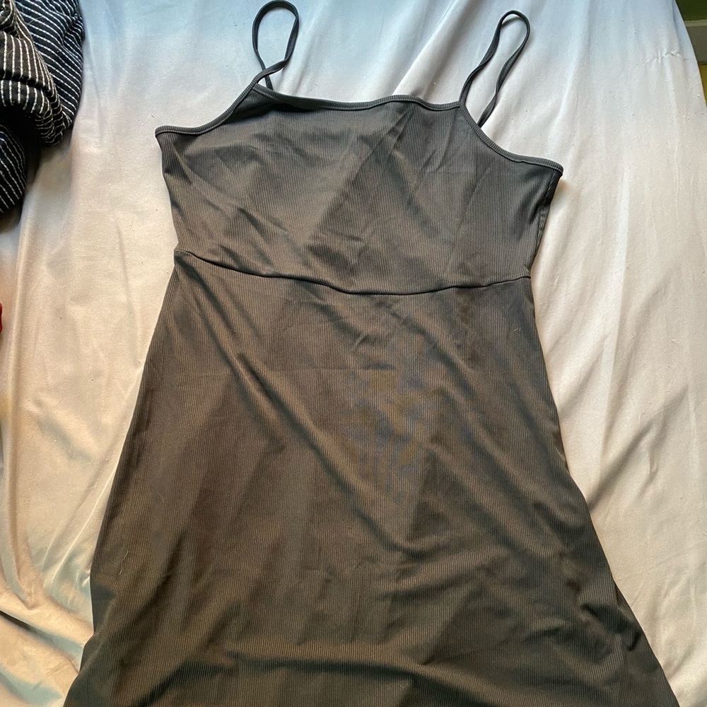 Ribbed Black Cami Dress